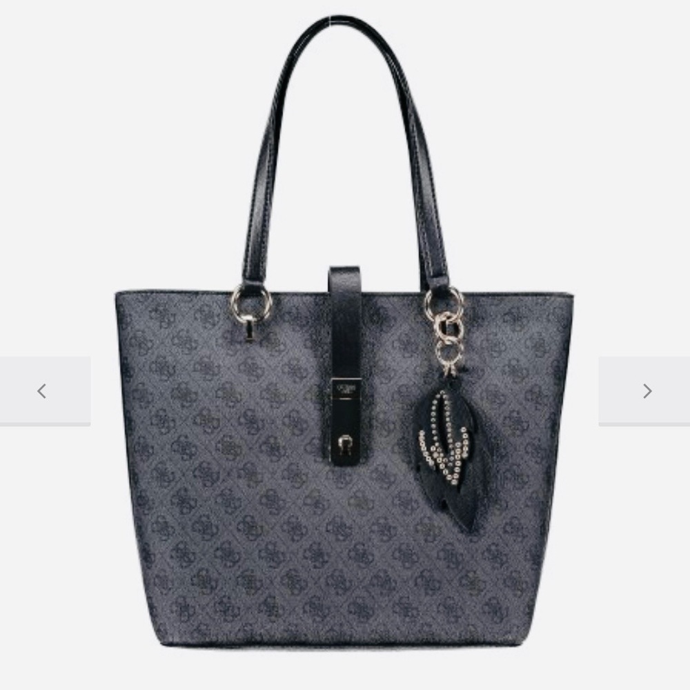 Guess Black and Gray Signature Tote